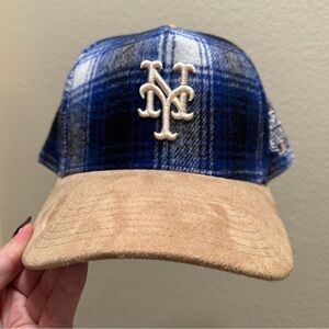 Mitchell & Ness | New York Mets Plaid Baseball Hat Cap Blue suede